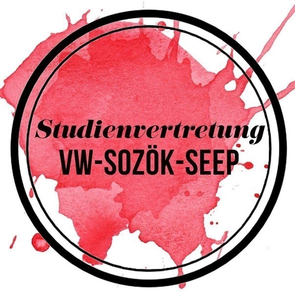Logo der Studienvertretung VW-SOZÖK-SEEP. Die Abkürzungen stehen für die Universitätslehrgänge Volkswirtschaft, Sozioökonomie und Socio-Ecological Economics and Policy