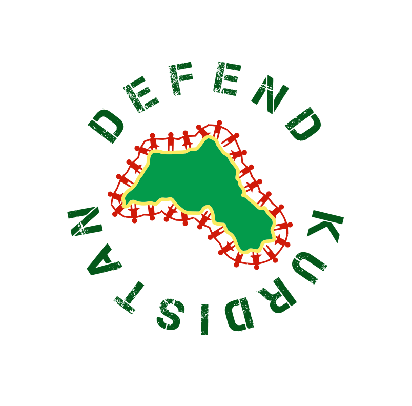 Das Logo von Defend Kurdistan, einem Solidaritätsbündnis für die kurdische Freiheitsbewegung